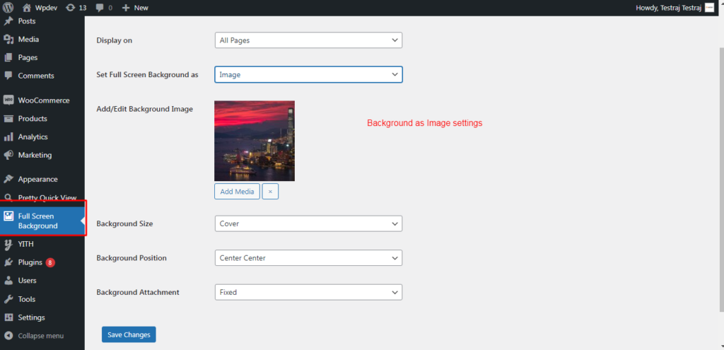 Fullscreen Background Pro