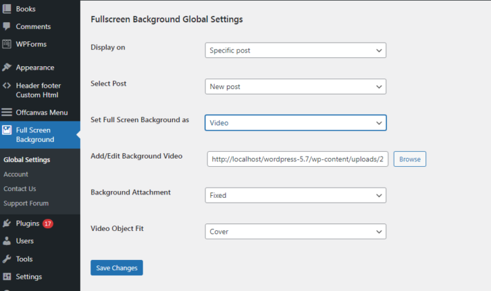 Fullscreen Background Pro