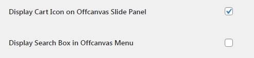 Display Cart Icon and search box on sliding panel